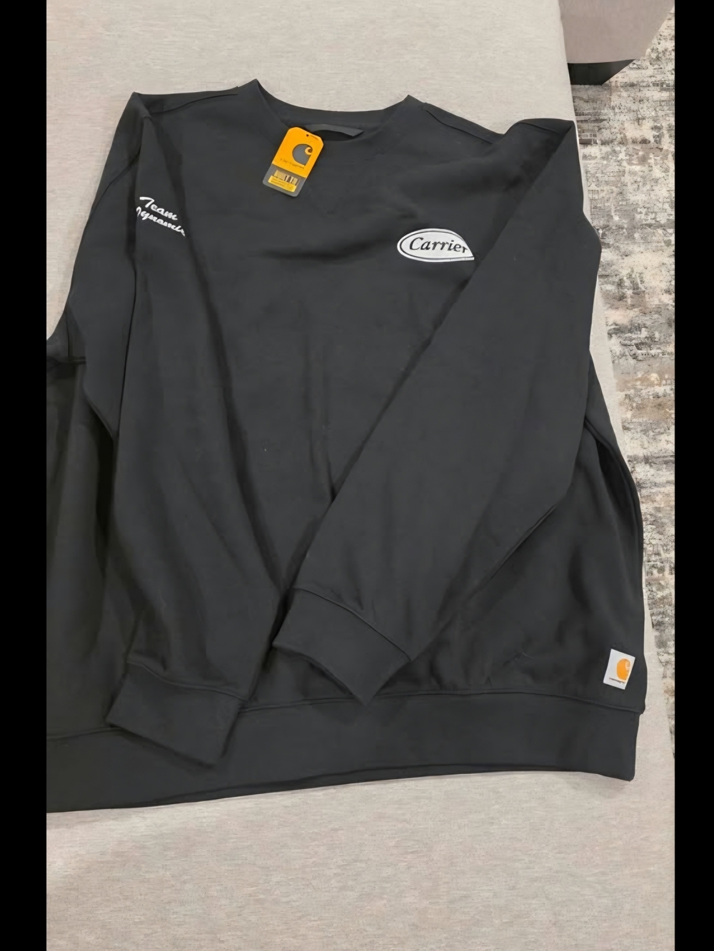 Carhartt Black Crewneck Sweatshirt with Carrier Logo Patch